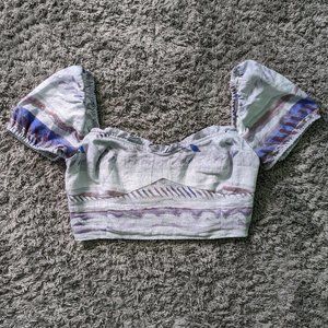 Aritzia Wilfred Wander Linen Puff-Sleeve Blouse Medium